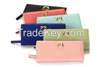 2016 fashion PVC wallet for girl coin purse and PU clutch and leather clutch