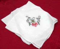 Hand embroidered silk handkerchief