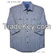 100% cotton men's casual long shirt with stripe fabric