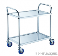 PRC-L2 two-tier stainless steel kitchen trolley(round tube)
