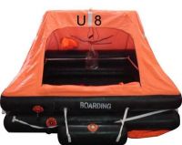 Throw-over inflating marine lifesaving  raft