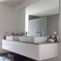 bathroom use rectangular beveled mirror