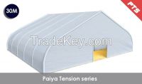 Tension fabric structure, curved tent, industrial storage warehouse tent