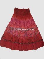 100% cotton printed ombre dye skirt