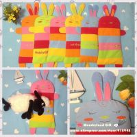 Small size cartoon rabbit baby pillow with buckwheat fillings