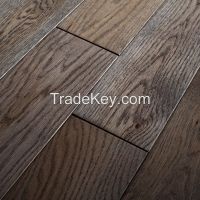 Wire brushed black walnut wood flooring