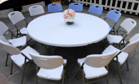 6FT plastic folding round table