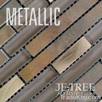 metallic look glass & metal mosaic