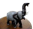 (Inlaid Elephant In Carpet Design With Trunk Up)