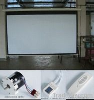 Electric screen with tubular motor (matte white )