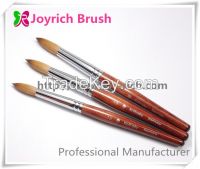 Acetoneproof red wood kolinsky acrylic nail brush