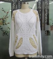 Lades's pullover Lace insert