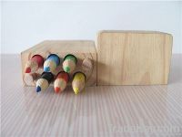 2014 New Design Natural Wood Color Pencil 12pcs Set With Pencil Box