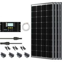 RV Solar Panel Kit 400W with 4 100W Mono Sol Pan +40' Ad Kit/ 30A LCD Chg Con+MC4 Branch Conn+Z Br (RV Solar Panel Kit 400W)