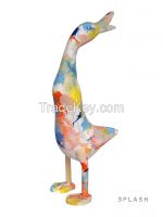 Crazy Duck!!  Hand Carved Bamboo Root and Hand Painted