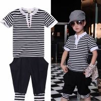 Free sample baby Stripe shirt set / korean children clothing /baby clothes wholesale