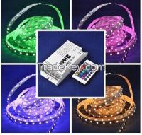 Music Sound Change RGB Color DC24V 5M 60leds/m NonWaterproof Self Adhesive LED Strip Light SMD5050 With LED Music Controller