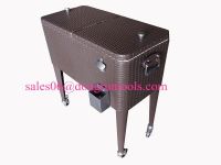 Rattan ice cooler cart