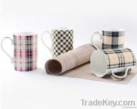 Germanic Ceramic Coffee Mugs With Plaid