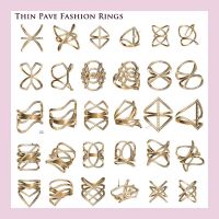 Thin pave fashion rings