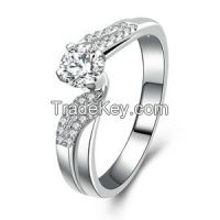 hot sale wax setting 925 sterling silver jewelry gold plated CZ stone wholesale