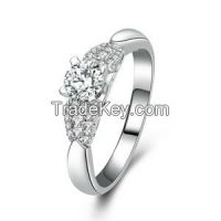 hot sale wax setting 925 sterling silver gold plated CZ stone wholesale
