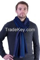 100% Blue Cashmere Men Scarf