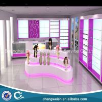 Fashion wigs shop display furniture , hair extensions shop display glass shelf cabinet and gondola