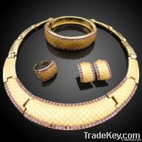 Italina jewelry wholesale gold plated jewelry set with shining purple