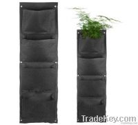 Vertical garden planter bag wall 4 pockets hanging bag