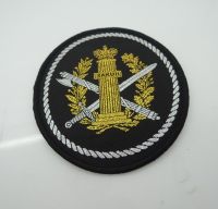 silver thread woven badge for apparel