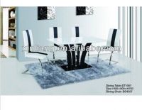 2012 hot sell high glossy white MDF dining table