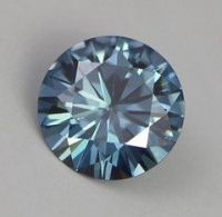 Blue Round Cut Moissanite