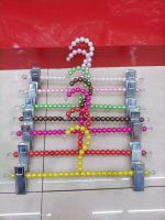 BEADED PANTS HANGER WITH CLIP