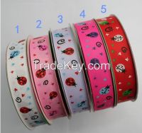 Snow Gift Grosgrain Ribbon