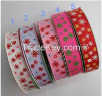 PRINT SNOW  GIFT GROSGRAIN RIBBON