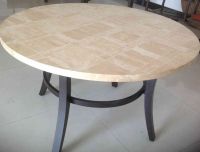 48" round travetine table top