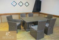 Poly rattan garden wicker dining chair and table
