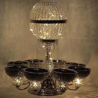 Chandelier table centre piece stands, crystal lamps, crystal tealight