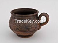 Ceramic Tea Cup, Hand Formed And Made Out Of Red Clay. 