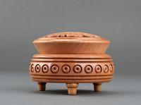 Small round wooden box