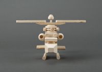 Environmentally friendly toy wooden helicopter.