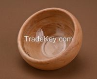 Wooden bowl with glass inside surface, Bowl for food