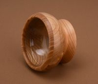 Wooden bowl with tempered glass inside surface