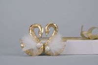 Brooches "Swan couple"