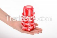 Carved candle made from wax "Red Christmas tree"