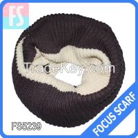 Women 100% acrylic winter infinity knitted scarf