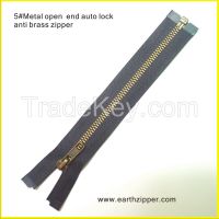 5#Metal anti brass zipper clos end auto lock slider for garment