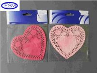 colorful and heart shape paper doilies