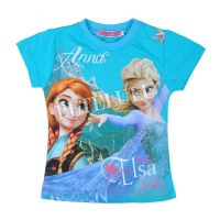 2014 New Style Children's Summer Tees Baby Frozen Short-sleeve Cartoon T-shirt 100% Cotton Girls Top Clothes